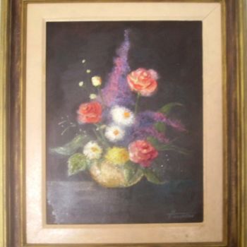 Malerei mit dem Titel "Blumen" von Tanya Lengerova, Original-Kunstwerk, Öl