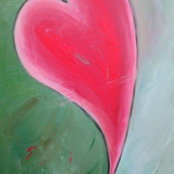 Peinture intitulée "Soulmate Heart" par Lenka Graner, Œuvre d'art originale, Huile Monté sur Châssis en bois