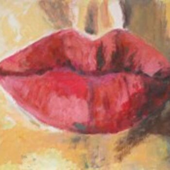 Painting titled "Kiss Triptych" by Lenka Graner, Original Artwork, Oil