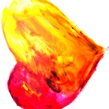 Peinture intitulée "Fiery Heart" par Lenka Graner, Œuvre d'art originale, Huile