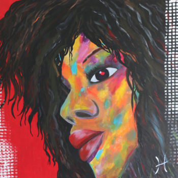 Painting titled "MELISSA" by Lénon B, Original Artwork, Acrylic Mounted on Wood Stretcher frame