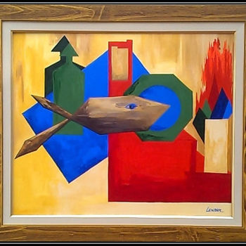 Pittura intitolato "era-de-peixes-ii-50…" da Lenora Telles Pires, Opera d'arte originale