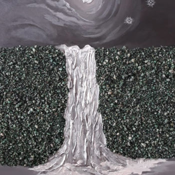 Painting titled "CACHOEIRA NA NOITE" by Lenora Telles Pires, Original Artwork