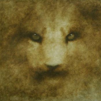 Malarstwo zatytułowany „Panthera Leo” autorstwa Leny L, Oryginalna praca, Olej