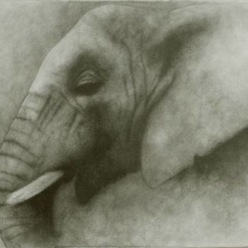 Malarstwo zatytułowany „Elephant” autorstwa Leny L, Oryginalna praca, Olej