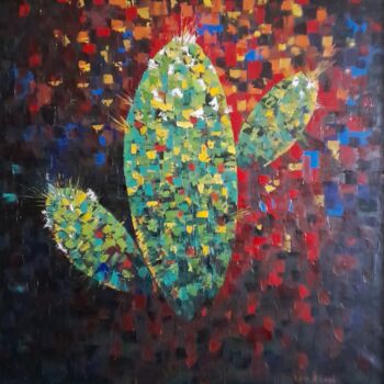 Pittura intitolato ""Cactus. Prickly li…" da Leo Adam (Leonid Shatsylo), Opera d'arte originale, Olio