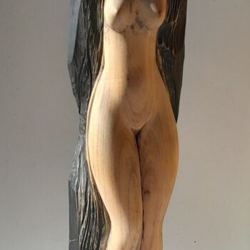 Skulptur mit dem Titel "Awakening of Spring" von Leo Adam (Leonid Shatsylo), Original-Kunstwerk, Holz