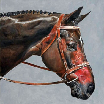 Peinture intitulée "Head of Horse 2" par Leo Budhi, Œuvre d'art originale, Huile