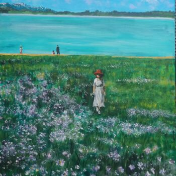 Картина под названием "the flowers at Lake…" - Leo,Keihung Yip, Подлинное произведение искусства, Акрил