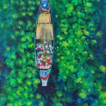 "Water lilies on the…" başlıklı Tablo Leo,Keihung Yip tarafından, Orijinal sanat, Akrilik Ahşap Sedye çerçevesi üzerine mont…