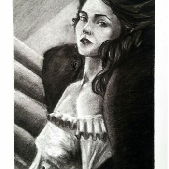 Drawing titled "The couch" by Léo Riz, Original Artwork, Charcoal