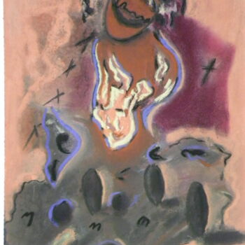 Рисунок под названием "Mata" - Leo Spreksel, Подлинное произведение искусства, Пастель