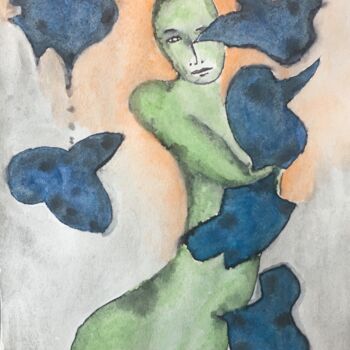 Malerei mit dem Titel "Memory 2" von Leo Spreksel, Original-Kunstwerk, Aquarell