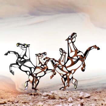 Arts numériques intitulée "Dancing horses" par Leo Ster, Œuvre d'art originale, Collage numérique