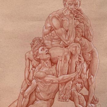 Desenho intitulada "Étude - Ugolin et s…" por Léo Vandercruysse, Obras de arte originais, Lápis