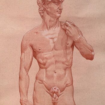 Drawing titled "Étude - David de Mi…" by Léo Vandercruysse, Original Artwork, Pencil