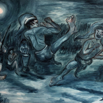 Pintura intitulada "Capoeira de saci" por Leo Du Lac, Obras de arte originais, Óleo