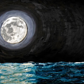 Peinture intitulée "Lua de Polônio (Moo…" par Leo Du Lac, Œuvre d'art originale, Huile
