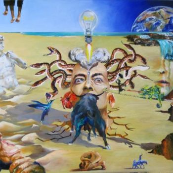 Pintura intitulada ""LA VISIÓN DEL GENI…" por Andrades, Obras de arte originais, Óleo