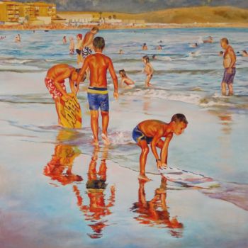 Painting titled ""SURFEROS"" by Andrades, Original Artwork, Oil