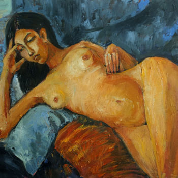 Pintura titulada "Nude o4" por Hai Nguyen, Obra de arte original, Oleo