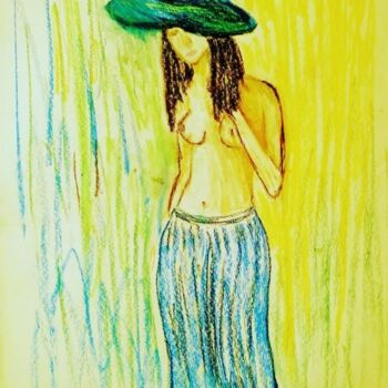 Рисунок под названием "Утомленная солнцем" - Леон Арбатский, Подлинное произведение искусства, Пастель
