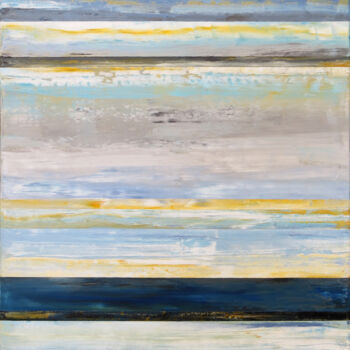 Pintura intitulada "Grey Blue Abstract…" por Leon Grossmann, Obras de arte originais, Acrílico