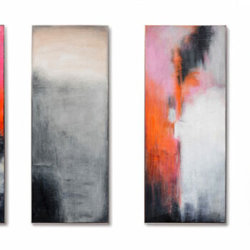 "Orange Pink Abstrac…" başlıklı Tablo Leon Grossmann tarafından, Orijinal sanat, Akrilik