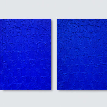 Ζωγραφική με τίτλο "Deep Blue Diptych P…" από Leon Grossmann, Αυθεντικά έργα τέχνης, Ακρυλικό