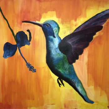 Pintura intitulada "Colibri" por Leon Quiring, Obras de arte originais, Acrílico