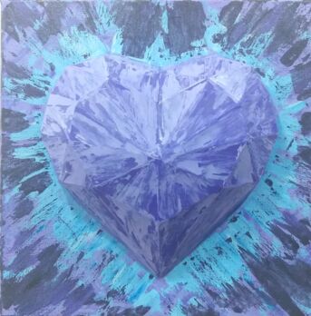 Malerei mit dem Titel "The Heart of Energy" von Leonardo Alonso, Original-Kunstwerk, Acryl