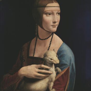Peinture intitulée "La dame à l'hermine" par Leonardo Da Vinci, Œuvre d'art originale, Huile
