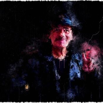 Цифровое искусство под названием "Carlos Santana 001" - Leonardo Lillian, Подлинное произведение искусства, Цифровая живопись