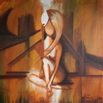 Painting titled "Essência Feminina" by Leonardo Nogueira, Original Artwork, Acrylic