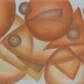 Drawing titled "Formas 11 Peixe" by Leonardo Nogueira, Original Artwork, Pastel
