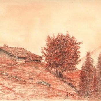 Disegno intitolato "Le Buet_Mont Blanc" da Articswan, Opera d'arte originale, Altro