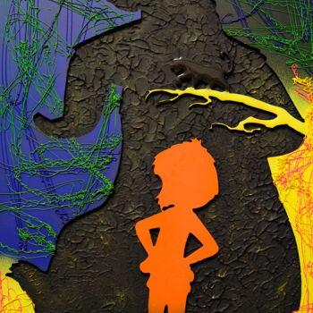 Sculpture intitulée "Jungle Book - Mix M…" par Leonard Radu Chioveanu, Œuvre d'art originale, Aluminium Monté sur Panneau de…