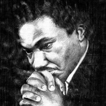 Рисунок под названием "Martin Luther" - Carmelo Leone, Подлинное произведение искусства, Карандаш Установлен на Другая жестк…