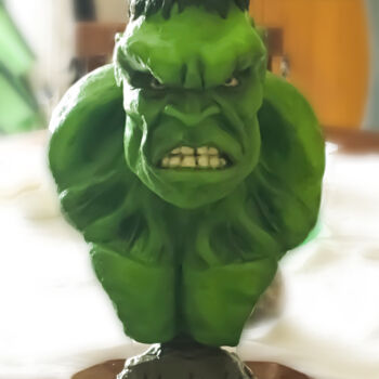 Sculpture titled "Hulk" by Carmelo Leone, Original Artwork, Resin