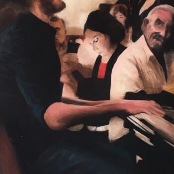 Malerei mit dem Titel "Pianista" von Carmelo Leone, Original-Kunstwerk, Öl