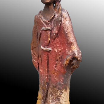 Sculpture titled "HOMME DU DESERT" by Léone Digraci, Original Artwork, Ceramics