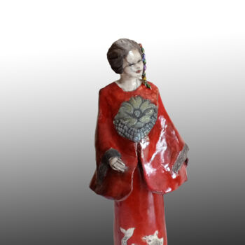 Sculpture titled "HOSHI GEISHA" by Léone Digraci, Original Artwork, Ceramics