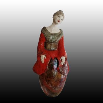 Skulptur mit dem Titel "KEI" von Léone Digraci, Original-Kunstwerk, Keramik