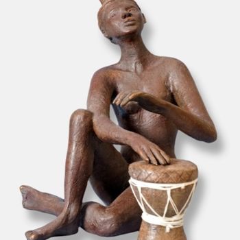 Sculpture titled "TAM TAM" by Léone Digraci, Original Artwork, Terra cotta