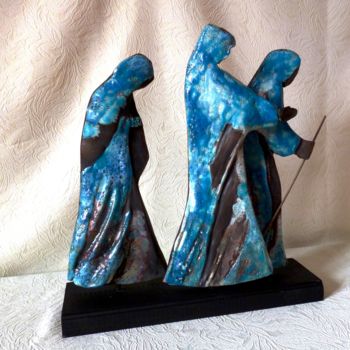Скульптура под названием "TROIS GENERATIONS" - Léone Digraci, Подлинное произведение искусства, Керамика