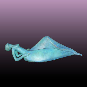 Sculpture titled "LA VAGUE" by Léone Digraci, Original Artwork, Ceramics