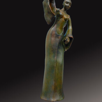 Skulptur mit dem Titel "MARIONNETTISTE 3" von Léone Digraci, Original-Kunstwerk, Keramik