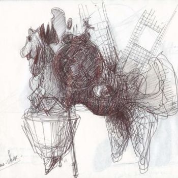 Dibujo titulada "esquisse 2007/2008" por Leonesi Alain, Obra de arte original
