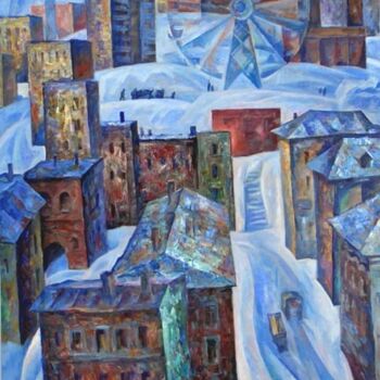 Pittura intitolato "Winter" da Leonid Zikeev, Opera d'arte originale, Olio