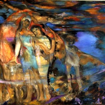 Картина под названием "Sirène" - Léonie Sommer, Подлинное произведение искусства, Масло Установлен на Деревянная рама для но…